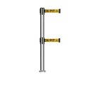 Montour Line Stanchion Dual Belt Barrier Fixed Base Pol.Steel Post 11ft.Open...Belt MX630DF-PS-BEWARYB-110